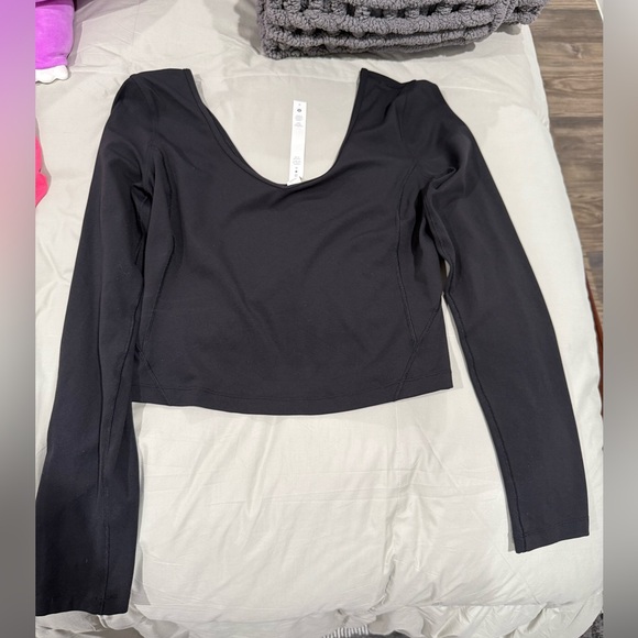 Lululemon Athletica Black Fitted Long Sleeve top - Picture 1 of 3